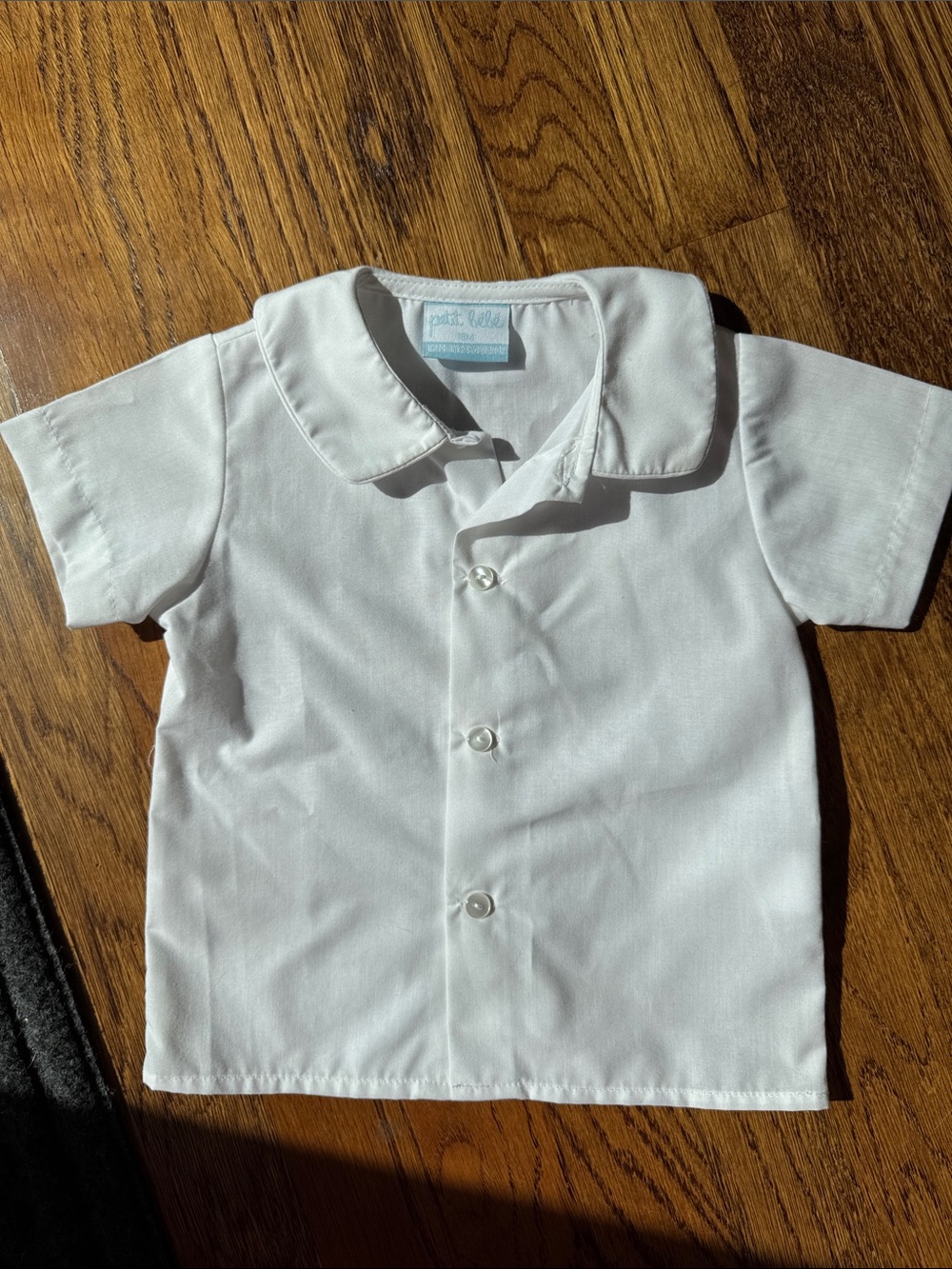Petit Bebe White Short-Sleeve Button-Down Shirt